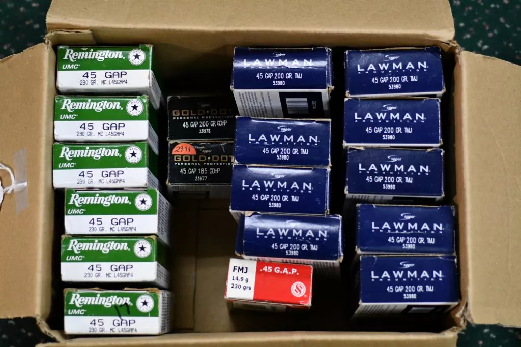 807 rds. of .45 GAP ammunition, S&B, Remington, Speer