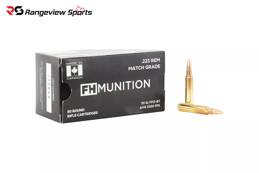 FH Munition Match Grade 223 Rem Rifle Ammo, 55gr FMJ SBT – 50Rds