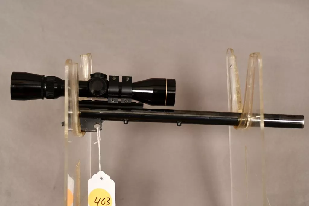 SSK Thompson Center, .375 JDJ cal. 14” barrel only, Leupold scope, Dies
